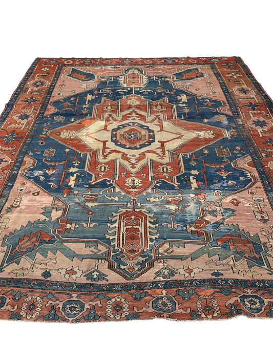 Early 1900s Antique Serapi, 9.11 x 11.1