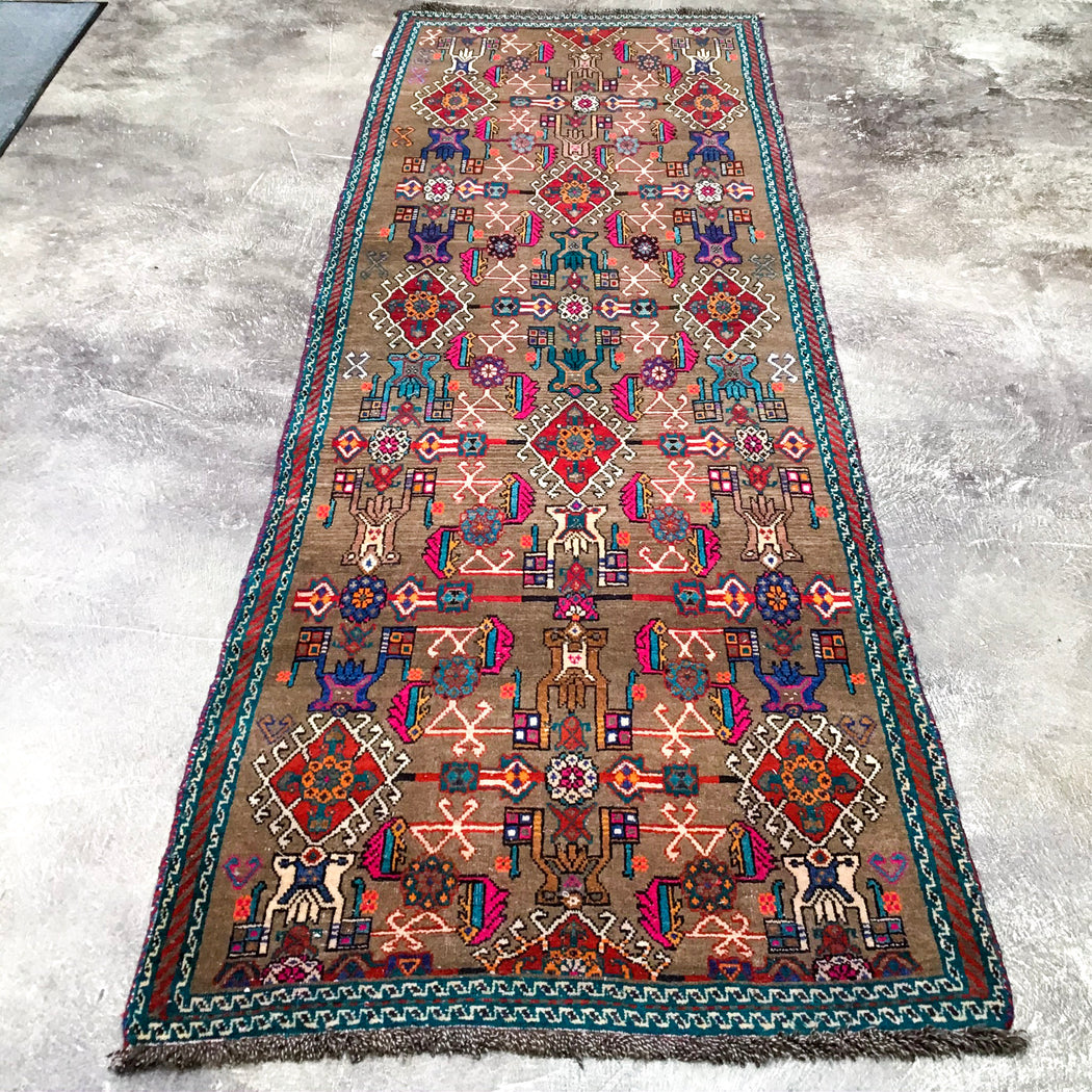 Handcrafted Persian Gabbeh, 3.4 x 9.10