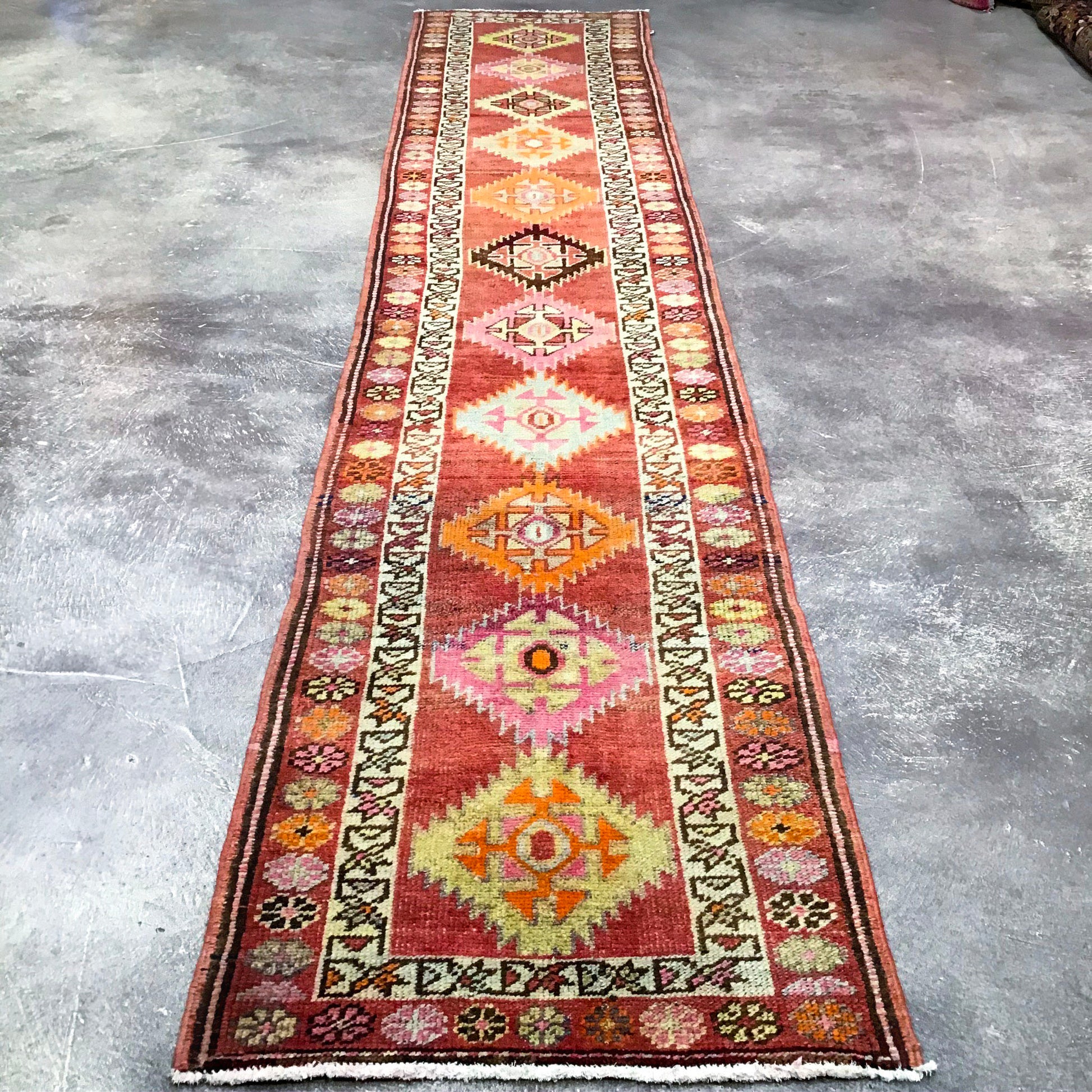 Handcrafted Vintage Herki Runner, 2'8 x 13'9