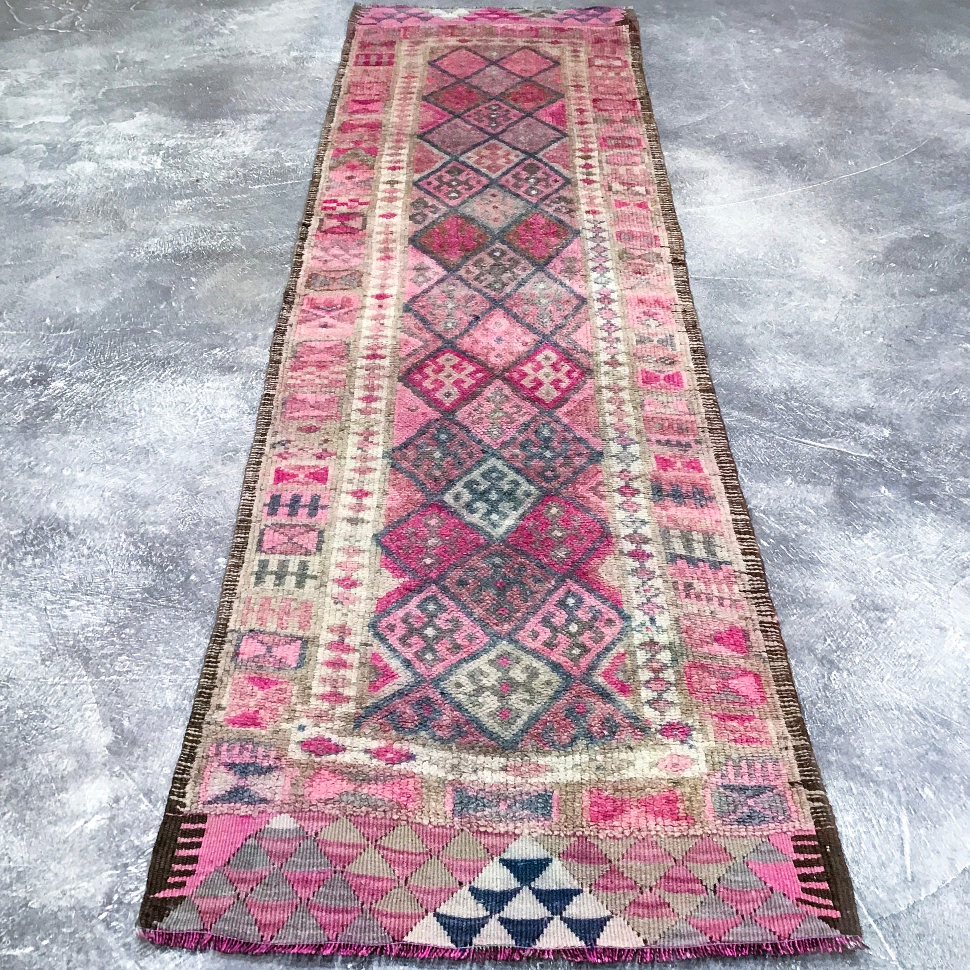 Handcrafted Vintage Herki Runner, 2'10 x 10'3