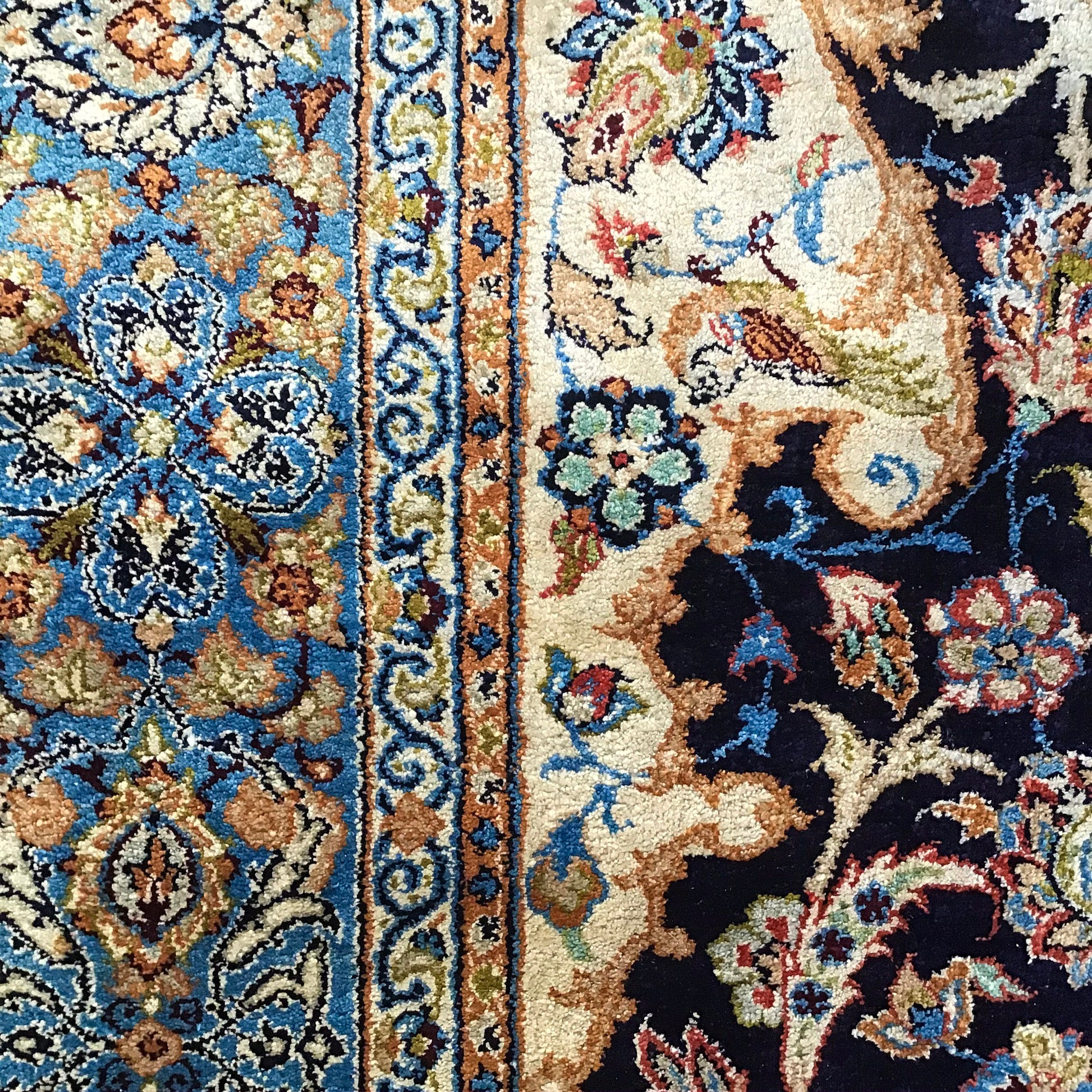 Handcrafted Silk Persian Isfahan, 3'7 x 5'9