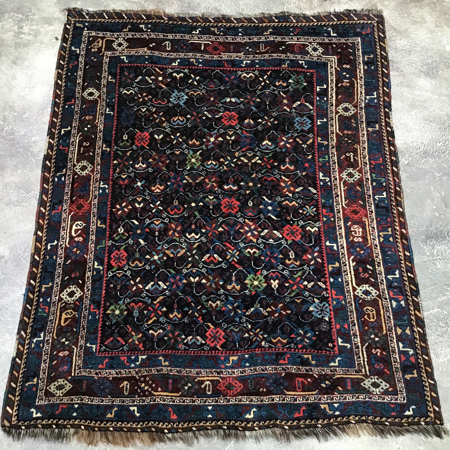 Handcrafted 1920's Persian Quashgai Tribal, 5'2 x 6'2