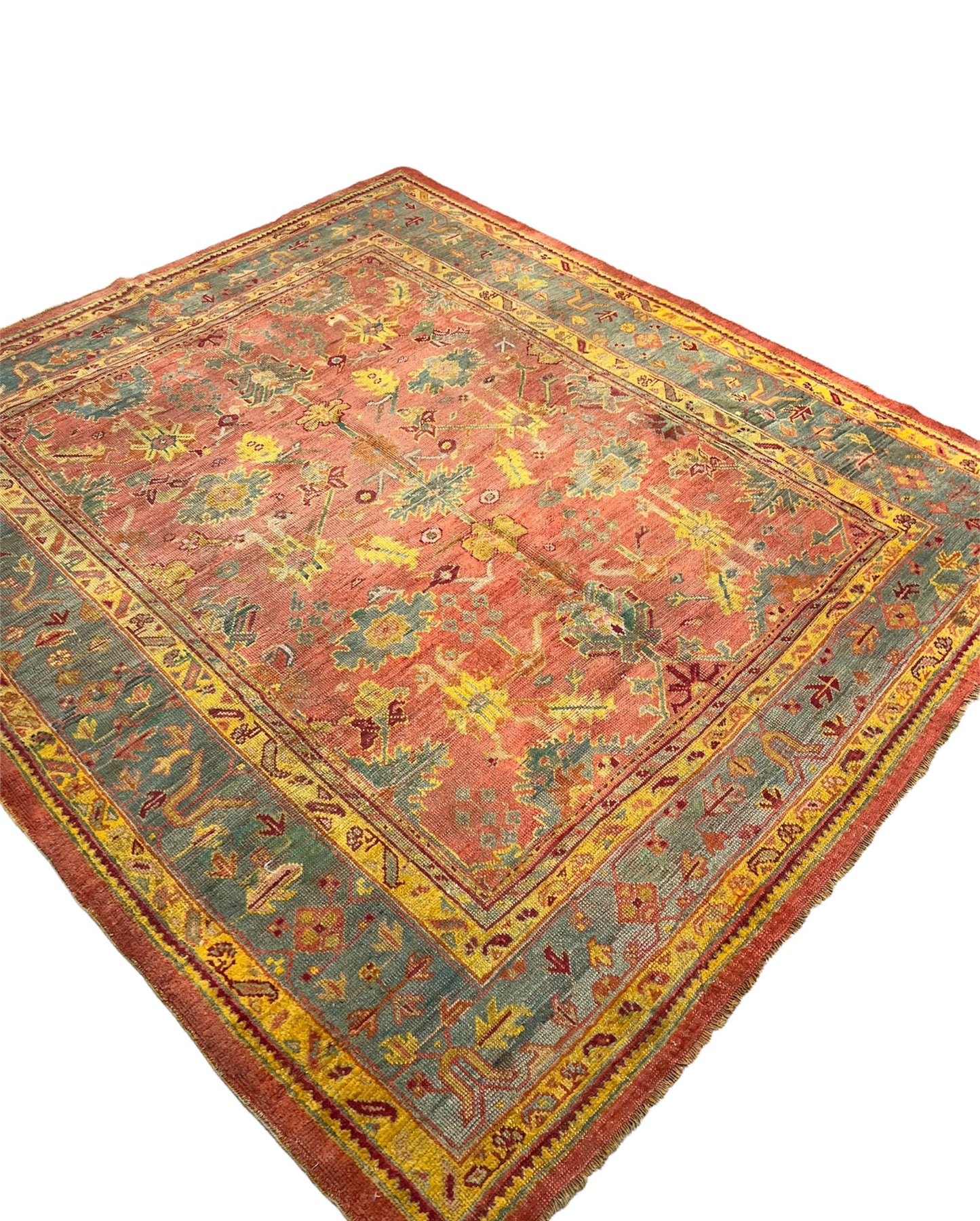 Antique Turkish Oushak, 7.6 x 8.6